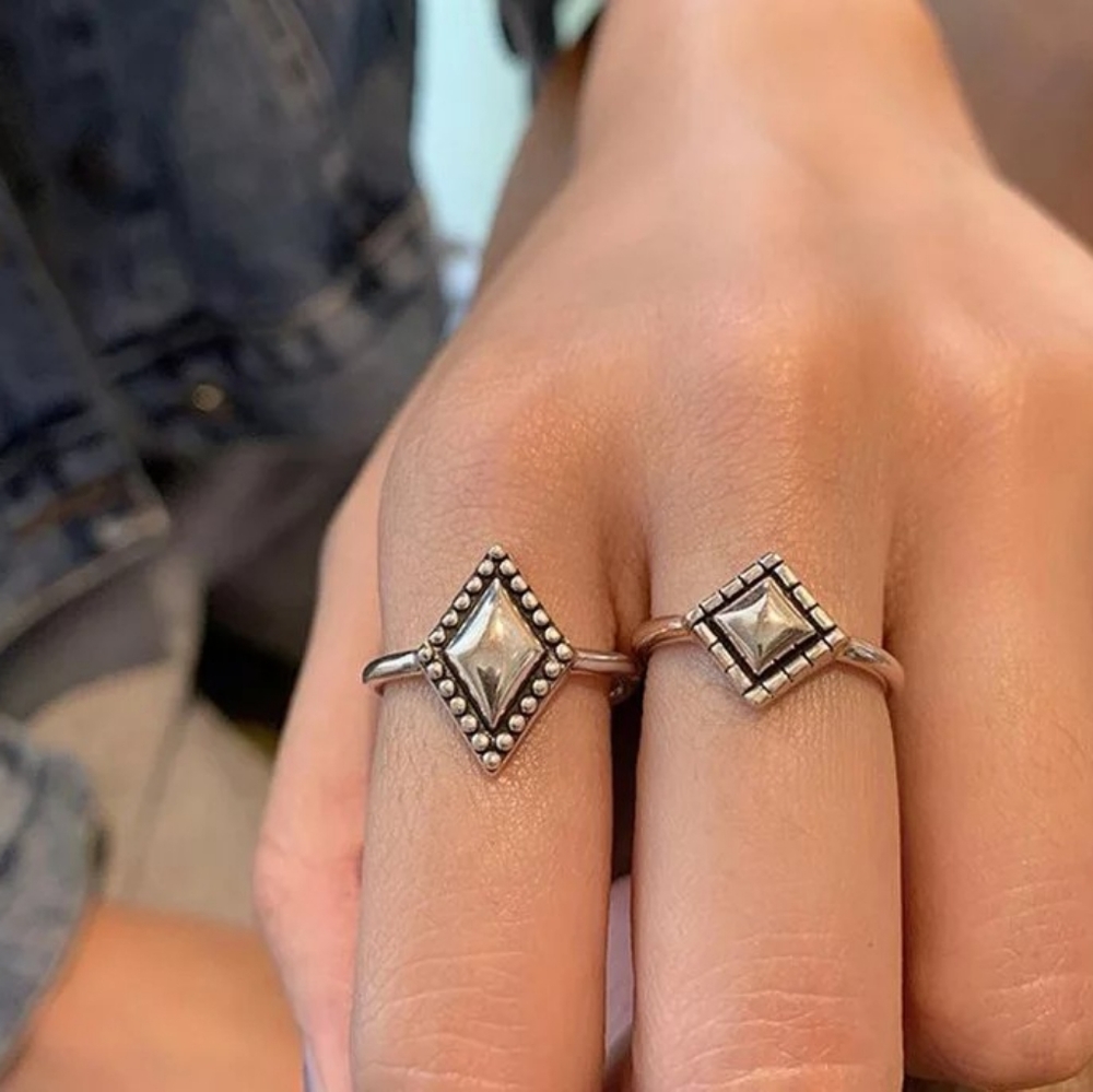NEW Diamond Shaped Ring | 925 Sterling Silver - Picture 3 of 11